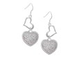thumbnail image 2 of Delight Jewelry Silvertone Large Rounded Clear Oktant Crystal Heart Open Heart French Earrings, 2 of 4