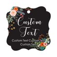 thumbnail image 1 of Darling Souvenir Personalized Paper Hang Tags Custom Text Wedding Party Gift Favor Tags -Floral Black-100 Tags, 1 of 1