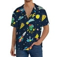 thumbnail image 3 of KLL Funny Spaceships Print Men's Shirt Short Sleeve Button Down Summer Cuba Beach Shirts- 4X-Large, 3 of 7