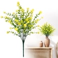 thumbnail image 2 of Fake Greenery Boxwood Plant Outdoor Artificial Flowers Fake Boxwood Plastic Plants Greenery Shrubs UV Resistant for Summer Indoor Outdoor Garden Patio Home Table Vase Decor, 1Pc(Yellow,14x5"), 2 of 9