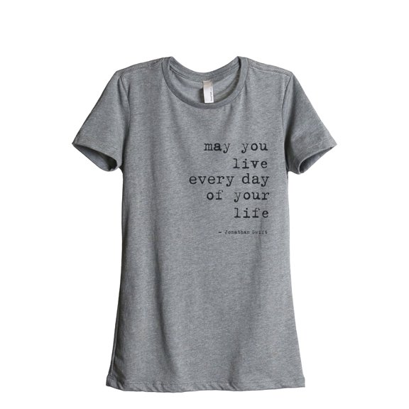 Thread Tank Live Every Day Women's Relaxed Crewneck T-Shirt Tee Heather Grey Small