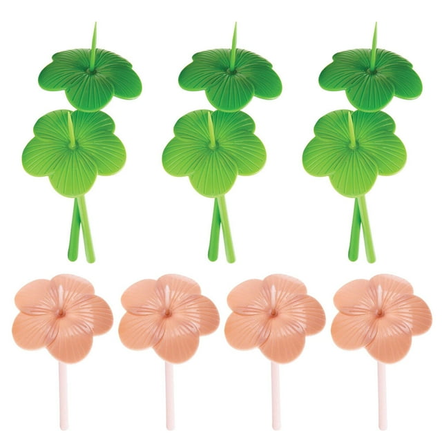CIMAXIC Party 10pcs Creative Flower Shape Food Picks Decorative Fruit Forks Plastic Tableware Party Supplies (Random Color),6.3"X1.97"X1.97"