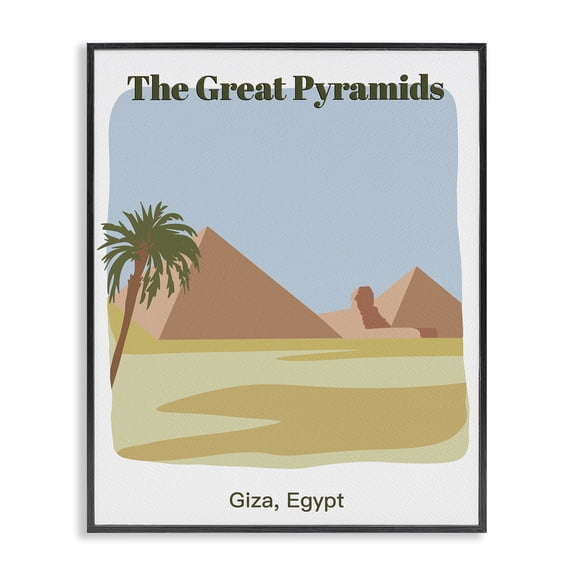 Stupell Industries Southwestern Great Pyramids Architecture Black Framed Giclee Art, 11 x 14, by Regina Moore
