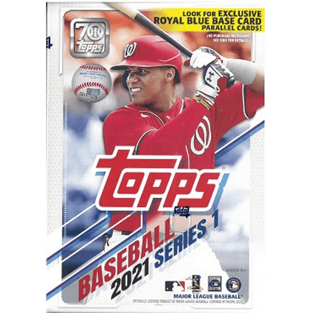 Topps 2021 Series 1 MLB Baseball Trading Cards Relic Box- 98 Cards | Exclusive Relic Card | 2 Walmart Exclusive Blue Parallels