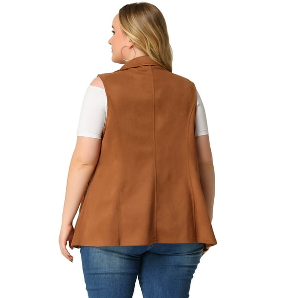 Plus size suede best sale vest