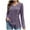Purple, variant on Long Sleeve Shirts for Women Crew Neck Side Split Solid Color Fashion Knit Tunic Tops Comfy Lightweight Loose Tees