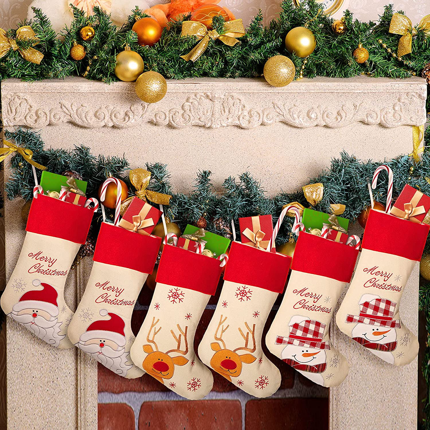 Hung by the Chimney with Care Stocking Tags Stocking Christmas Tags Printed Christmas Eve Tags Set of 6