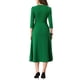 thumbnail image 3 of Vestido de trabajo para mujeres INSPIRE CHIC, corte A, mangas 3/4, vestido midi elegante, verde M, 3 of 6