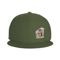 thumbnail image 3 of DouZhe Flat Brim Cap Snapback Hat, Big Head Caveman Prints Adjustable Green Adult Baseball Cap, 3 of 6