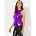 thumbnail image 3 of DARING DIVA Women's Metallic Sleeveless Tank Top XL Purple, 3 of 6