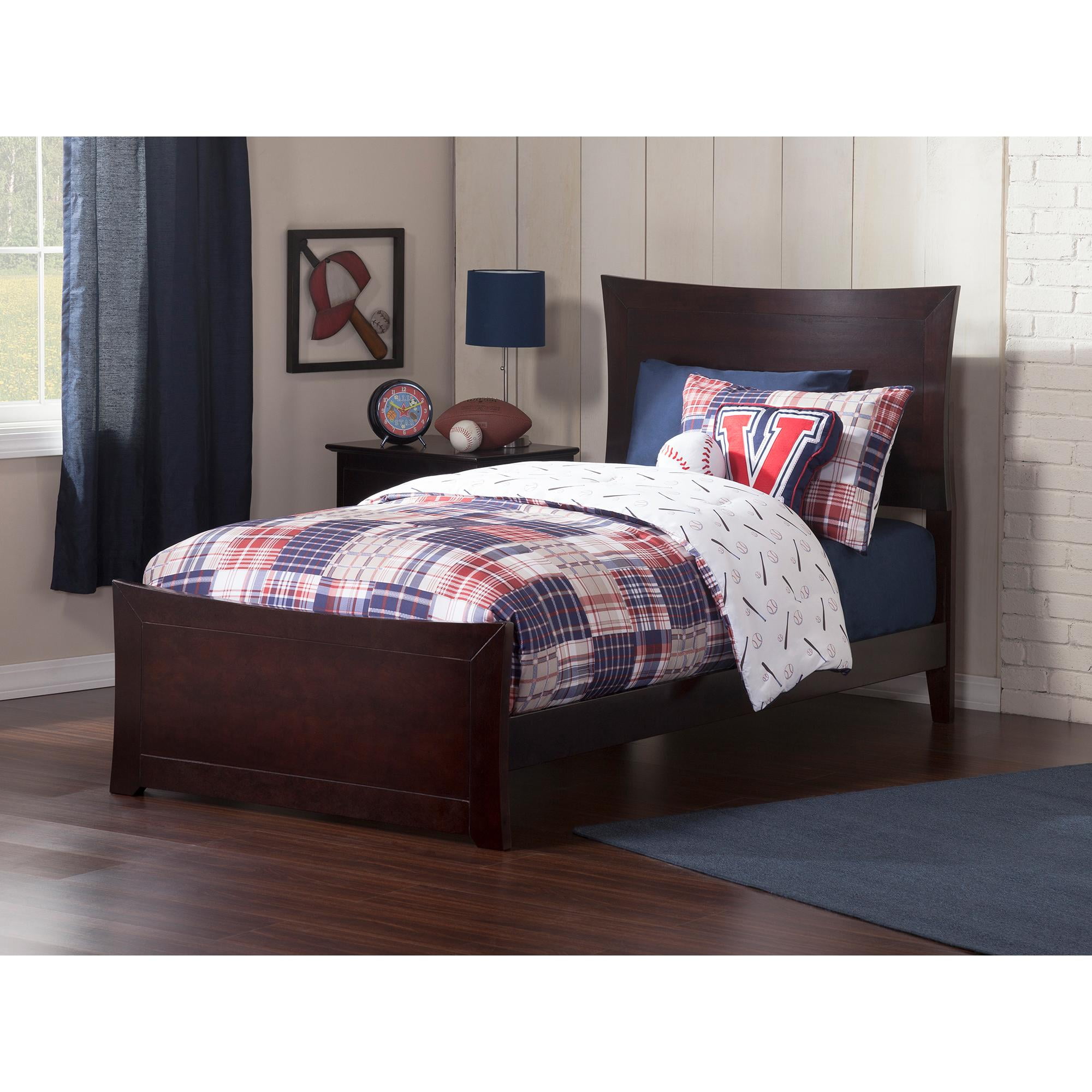 Metro Traditional Bed with Matching Foot Board, Multiple Colors and
