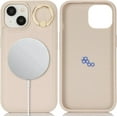 thumbnail image 3 of iPhone 13 case with Card Holder, iPhone 13 Phone Case Wallet for Women magsafe Compatible Wallet Detachable 2-in-1 for Men-Warm White, 3 of 7