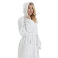 thumbnail image 3 of Women's 6 Tracks Stitching Full Length Hooded Turkish Cotton Bathrobe Medium - Navy Blue, 3 of 5