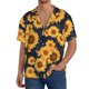 thumbnail image 1 of Balery Navy Blue Plaid Sunflower Camisa Casual de Manga Corta con Botones para Hombre, Texturizada, Estilo Cubano, para Playa, Verano-Small, 1 of 5