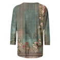 thumbnail image 4 of Ruimatai Women's Floral Print T-Shirt Casual Loose Fit Short Sleeve Blouse Soft Stretchy Polyester Top for Spring Summer Daily Wear, 4 of 5