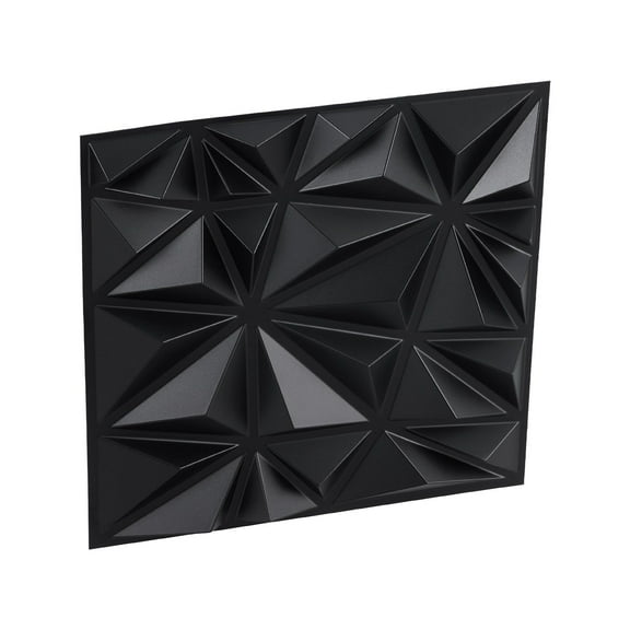 Black 3D PVC Wall Panels, 33-Pack, Diamond Pattern, 11.81"x11.81", 32 Sq.Ft Coverage – Easy Install