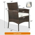thumbnail image 2 of Gymax Patio 4PCS Rattan Arm Dining Chair Cushioned Sofa Furniture Brown, 2 of 10