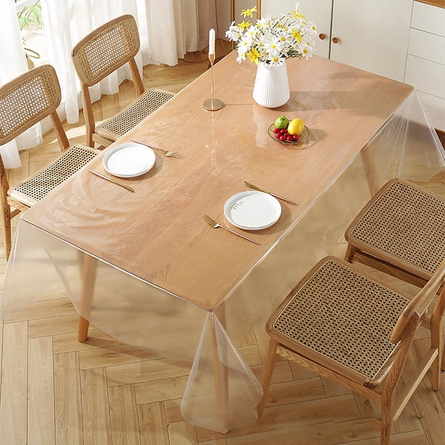 Simple- And Thin PE Waterproof Transparent Tablecloth Resistant To Dirt And Oil-resistant Decorative Tablecloth
