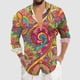 thumbnail image 4 of Playeras Básicas Algodon Para Hombre, Conjunto De Dos Piezas De Camiseta Y Pantalones Cortos De Manga Corta Con Estampado Completo Y Pantalón Corto., 4 of 5