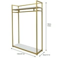 thumbnail image 3 of Freestanding Metal Gold Clothes Rack Garment Rack Clothing Display Store 180cm 47.2x15.7x70.8 inch For Hallway, Entryway, Living Room, Bedroom, Laundry Room, 3 of 12
