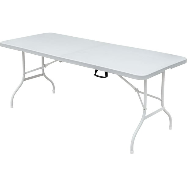 Mesa plegable de 6 pies, portátil, plástica con asa para picnic, fiesta y camping