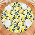 thumbnail image 2 of Yellow Lemon Fruits GreenLeaves Pattern Round Fitted Tablecloth with Elastic Edge,Dining Table Cover Waterproof,Outdoor Round Tablecloth for Camping,Dining,Indoor and Outdoor, 2 of 7