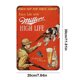 thumbnail image 2 of Placa de Metal Vintage de hierro, cerveza Miller, pintura Rectangular, Arte de la pared Decoración, 20x30cm, 2 of 9