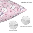 thumbnail image 3 of Wukai Cute Rabbit Flower Premium Polyester Fleece Pillow Covers with Hidden Zipper Closure,Luxuriously Soft and Durable-22"x22", 3 of 7