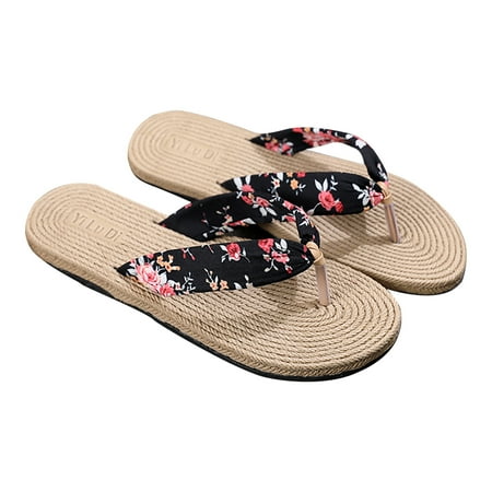 

Odeerbi Clearance Girls Slippers Women s Slippers Ladies Flip Flops Flat Beach Shoes Flat Flip Flops