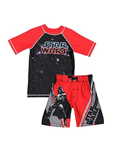 boy swim trunks and rash guard