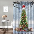 thumbnail image 3 of Christmas Tree Fabric Shower Curtain for Bathroom,Xmas Snowflakes Snowman Custom Shower Curtain Set with Hooks,Xmas Theme Luxury Bathroom Curtains Waterproof Polyester Bathroom Accessories,36x72inch, 3 of 5