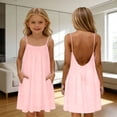 thumbnail image 2 of Gubotare Robe Fluide pour Filles Robe d'Été à Fleurs à Volants pour Filles Épaules Dénudées Décontractée pour les Vacances Taille 11-12 (Rose, 11-12 Ans), 2 of 7