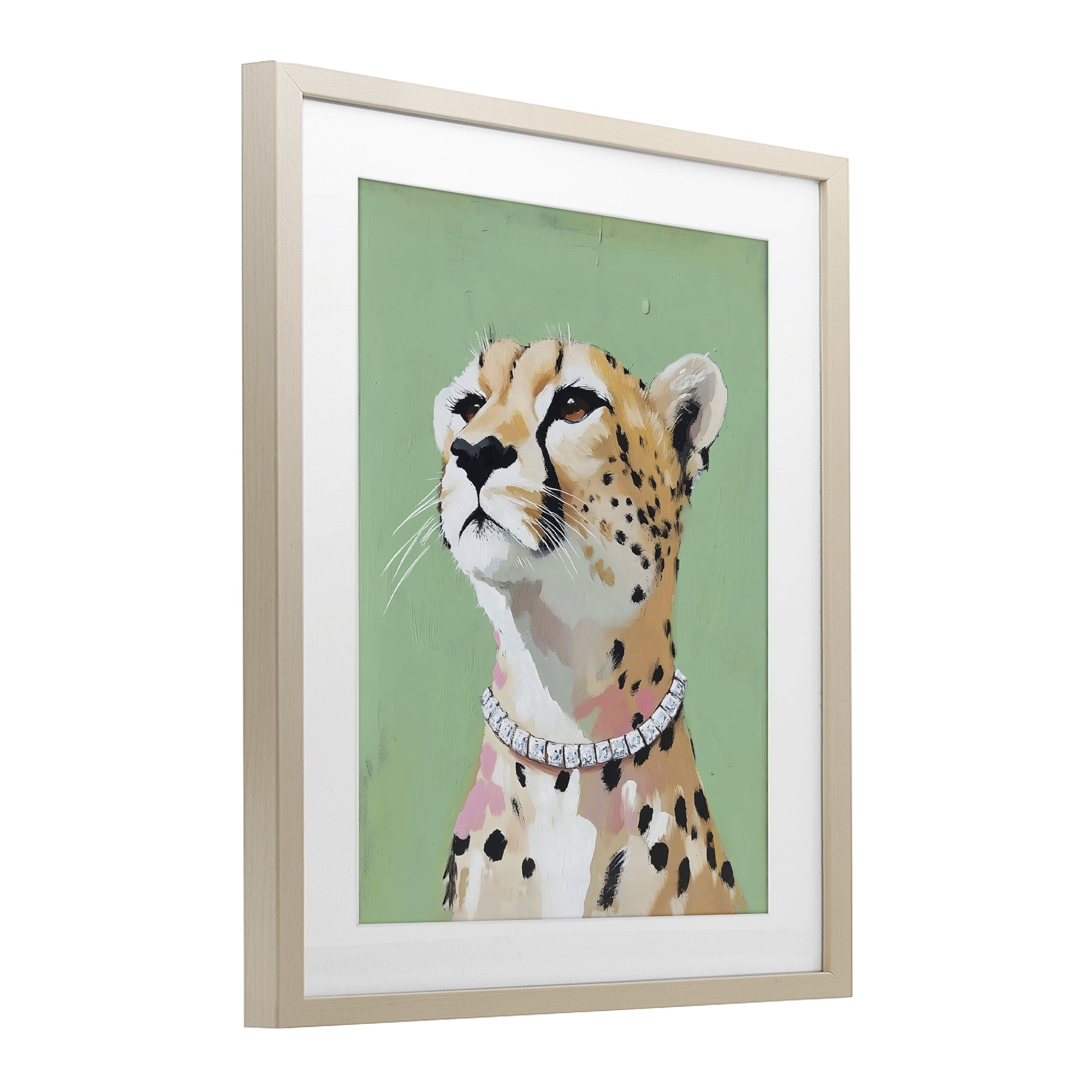 Stupell Industries Glam Cheetah with Jewels Birch Framed Print Under Glass, design by The Prints Vibe