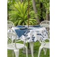 thumbnail image 3 of Outdoor Tablecloth with Umbrella Hole for Patio/Picnic/Party/Camping, Blue Botanical Waterproof Table Cloth Round Cover Washable, Spring Floral Watercolor Leaf (Dia 60"), 3 of 8