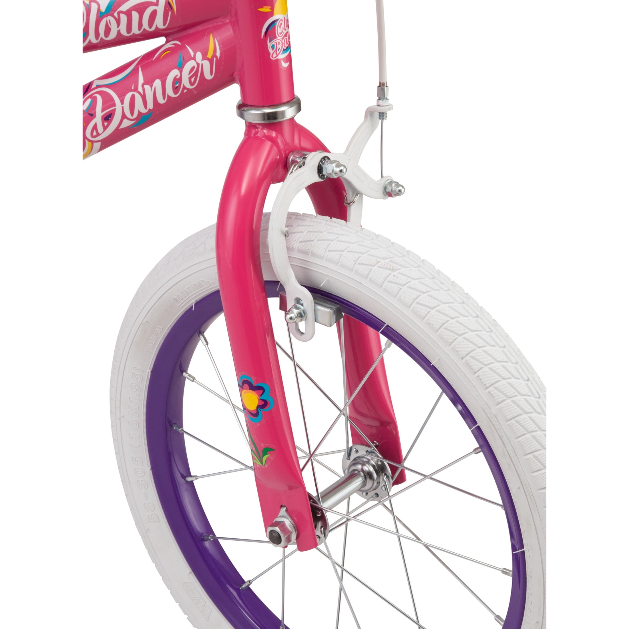 Pacific Cloud Dancer 16" Bike, for Girls Ages 3-7 Years, Pink, by Pacific Cycle