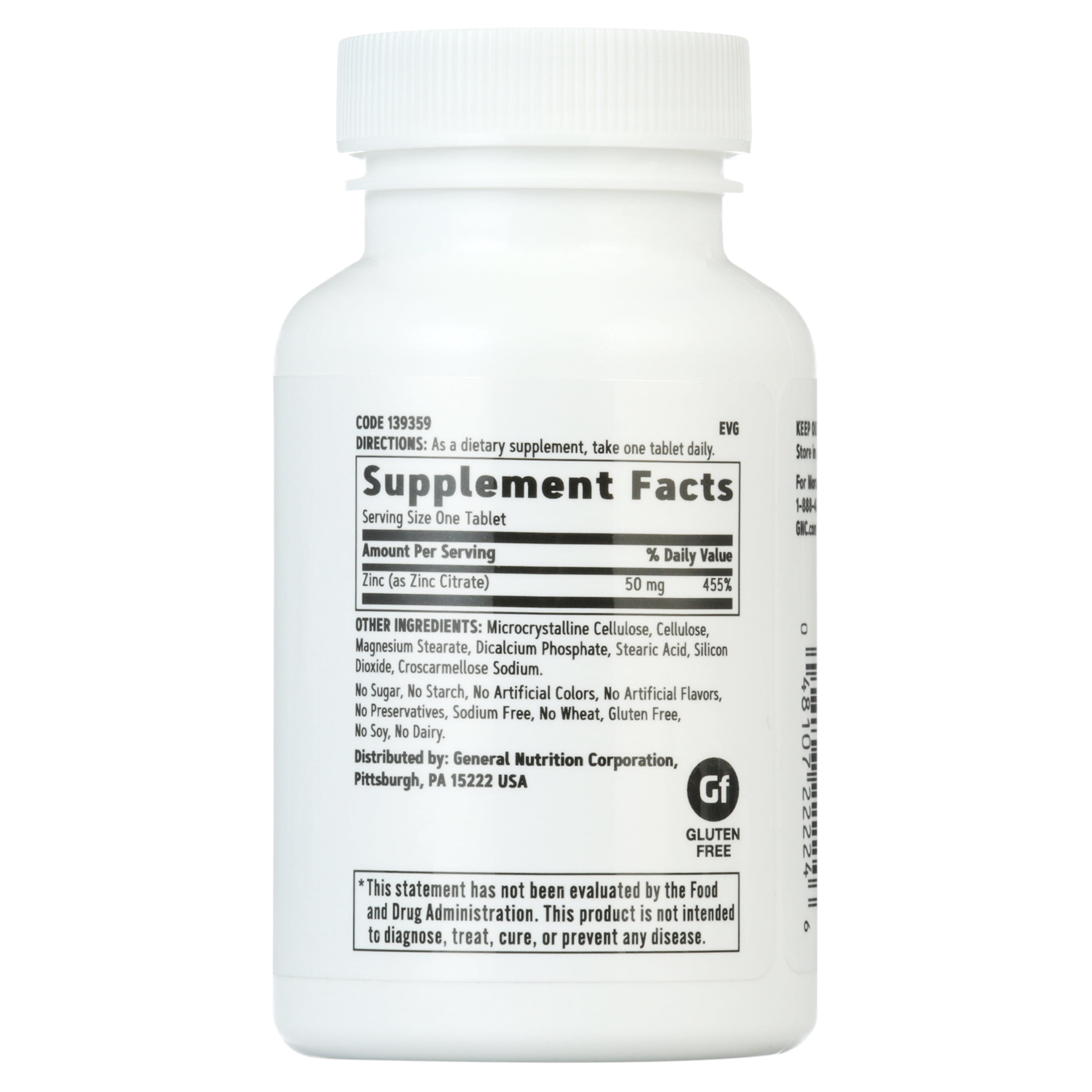 GNC Zinc 50mg, Supports Immune Function,  90 Tablets, 90 Servings