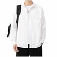 thumbnail image 2 of Handshe Men's Business Casual Shirt, Solid Color Long Sleeve with Pocket and Button Down Collar, 100% Cotton for Office and Daily Wear, 2 of 6
