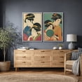 thumbnail image 4 of Framed Canvas Print Japanese Women Portrait Wall Art Set of 2 Japandi Decorative for Living Room Bedroom - 16"x24"x2 WHITE, 4 of 8
