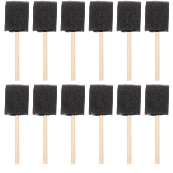 20 Pcs Sponge Brush Painting Tool Graffiti Wooden Handle Art Sponges for Acrylic Child