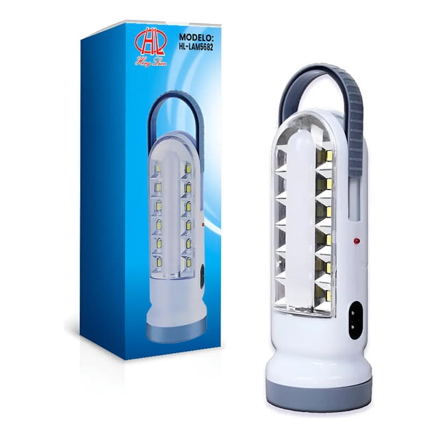 Lampara Portatil de 12 Leds Luz Blanca para Camping, Lampara Led de Mano Recargable a la Luz y Baterias 12v