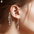 thumbnail image 5 of UDIYO 1Pc Punk Tassels Chain Leaf Fish Cross Charms Ear Stud Cuff Earring Jewelry Gift, 5 of 7