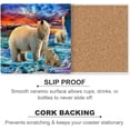 thumbnail image 2 of SKYSONIC Oil Painting of Polar Bear Family Printed Square Ceramic Coaster for Drinks with Cork Base for Coffee Cups Place Mats for Home Decor Set of 6 Pieces, 2 of 4