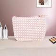 thumbnail image 5 of Bolsas de maquillaje de triángulo con puntos amigables para viajar, 1 Pc, color rosa, terciopelo, 5 of 5