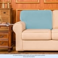 thumbnail image 6 of Subrtex Stretch Back Cushion Cover Check Plaid Couch Backrest Slipcover (T-2PC+Rectangle, Light Blue), 6 of 7
