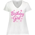 thumbnail image 3 of Inktastic Neon Pink Birthday Girl Women's Plus Size V-Neck T-Shirt, 3 of 5