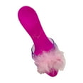 thumbnail image 4 of Dualoai Princess Dress up Shoes Dress up Kids Heels Decoration Shiny Versatile Toy Jelly Sandals for Girls for Birthday Childrens Day pink with feather, 4 of 9