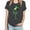 Gray, variant on WREESH Womens Fashion 2025 Spring Short Sleeve Crewneck T-Shirts Shamrocks Printed Graphic Tees Casual Loose Comfy Blouses Holiday Shirts Workout Tops Green