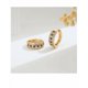 thumbnail image 3 of Aretes Xtellar Dorados Con Zirconia Azul Y Diseño Rejilla, 3 of 4