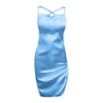 thumbnail image 4 of Vestido sexy con tirantes para mujer: diseño liso con cordones, tirantes ajustables, para uso informal diario/de noche., 4 of 5