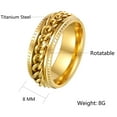 thumbnail image 6 of Udolfly Mens Fidget Rings Anxiety Rings for Men Womens Chain Spinner Rings for Adults Titanium Steel Ring Gold Gold Size 7, 6 of 7
